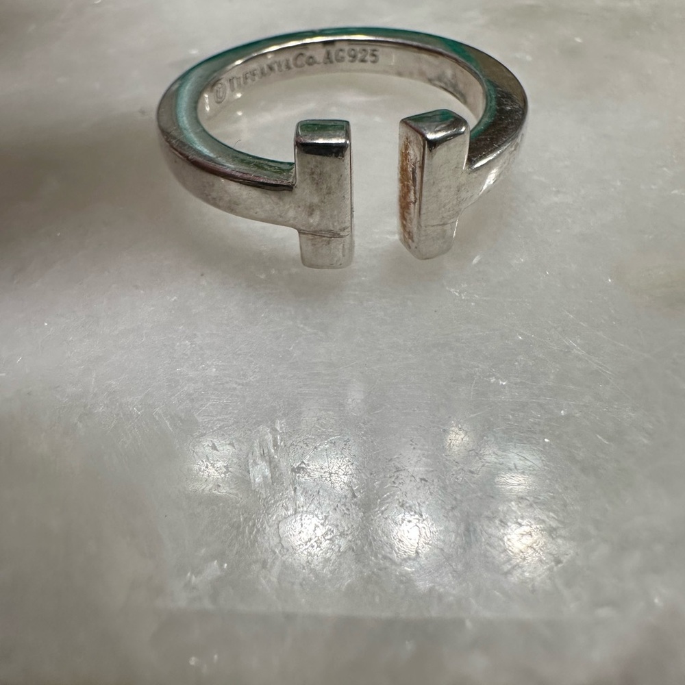 Tiffany sterling silver T ring
